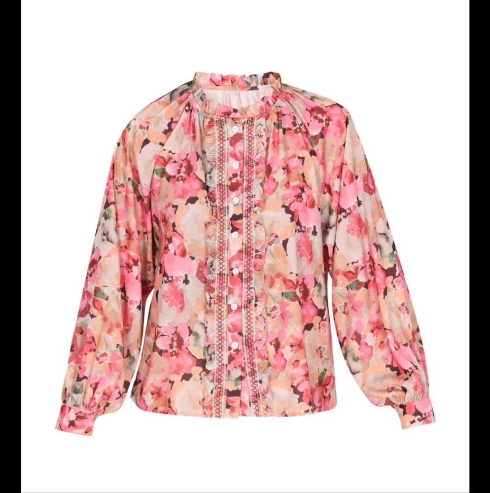 Easy Clothes Floral Ruffle Blouse - Picture 14 of 15
